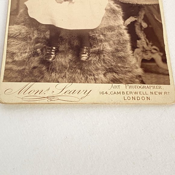 c1880 Ornate Cabinet Card Young Girl Swing Portrait Charles Seavy London England - Picture 3 of 7